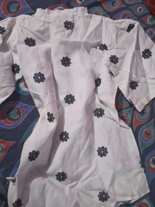 Floral White Button-Down Top