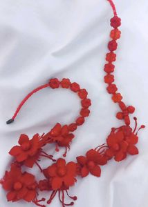 Red Flower Necklace