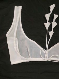 georgette sheer blouse backless
