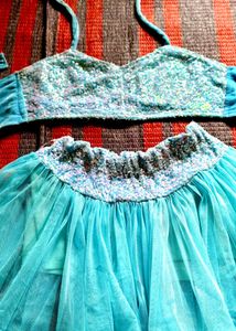 Aqua Sequin Co-ord Set