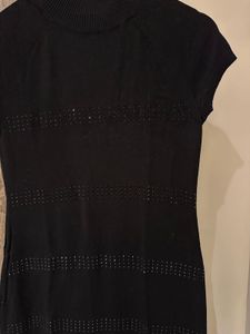 Winter Black Dress With Sequence