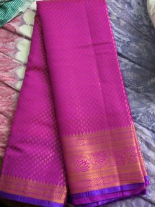 Purple Art Silk Saree(With Blouse)