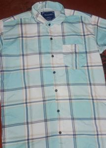 new checkered shirt  sky blue and white