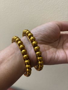 Gold Beaded Bangle Set