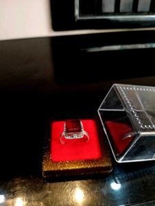 Red Diamond Ring Pure Silver 925