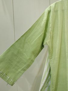 Green Kurta with Striped Bottom