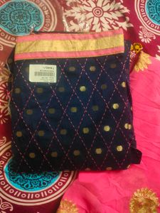 Cotton Suit Material Blue And Pink Contrast