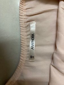 One Shoulder Peach Color Embroidered Dress