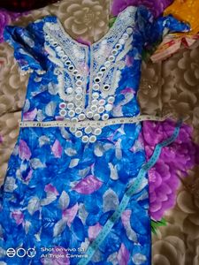 Mirror &amp; Moti Work straight  Kurti