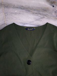 Green Button-Down Top