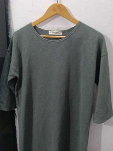 Dodry Olive Green Knit Tunic Top