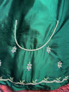 Light Green Floral Beaded Saree