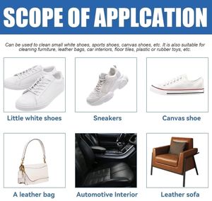 White Shoe Cleaner Cream with Sponge