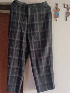 High Waist Plaid Trousers