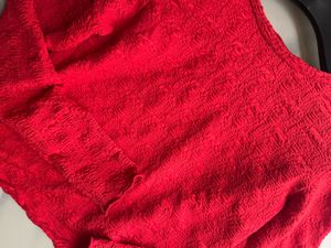 Red Textured Top