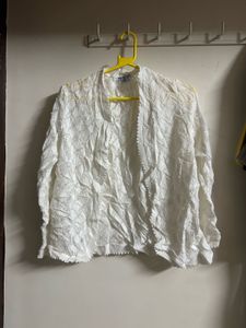 Elegant White Textured Jacket