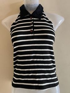 Korean Striped Halter Top