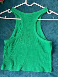 Green Ribbed Tank Top