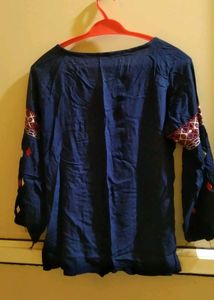 Embroidered Sleeve Top