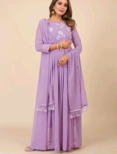 Lavender Anarkali Gown with Dupatta