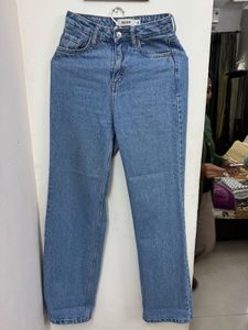 Blue Denim Straight Leg Jeans