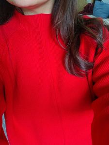 Mango Red Knit Pullover Sweater