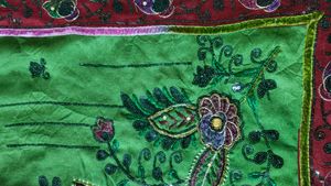 Beautiful Purple And Green Sari With Blouse