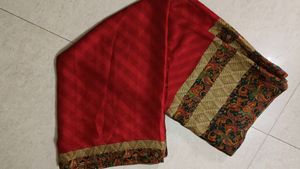 Checks And Red Saree Combo