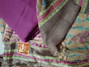 Purple. Kurthi Set. Material New 3 Piece