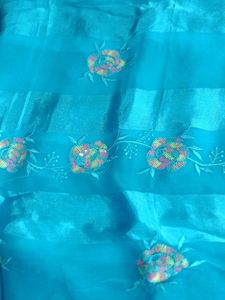 Embroidered Blue Fabric