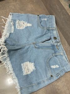 Distressed Denim Shorts