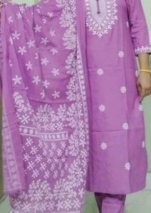 Purple Embroidered Salwar Kameez Set