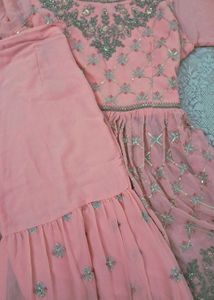 Pink Heavy Designer Sharara Suit