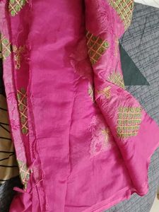 Pink Embroidered Saree