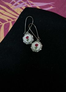 Floral Embroidered Earrings