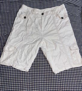 White Cargo Bermuda Shorts