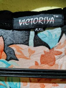 Black Orange Floral Kurtha