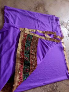 Purple Saree with Decorative Border