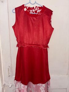 Floral Red Dress