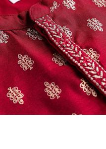 Kids Red &amp; Gold Kurta Dhoti Set
