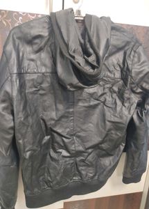 Black Leather Jacket For Men - M Size