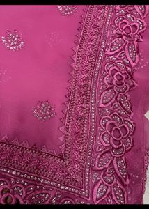 Pink Chiffon Party Saree
