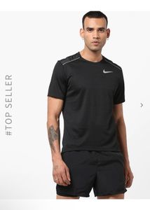 AUTHENTIC NIKE DRI-FIT RUNNING SOLID BLACK TSHIRT