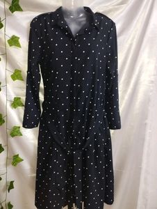 Tokyo Talkies Navy Blue Polka Dot Dress