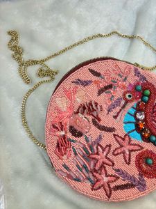 Seahorse Beaded Crossbody Bag