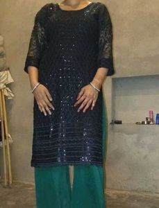 Elegant Black Kurti With Leggy