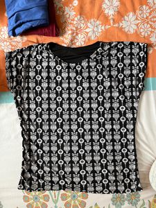 Patterned Black Top