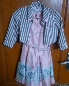 Girls Pink Dress & Jacket Set