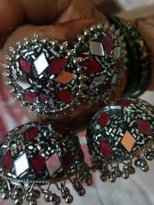 COLOURFUL MIRROR JHUMKA