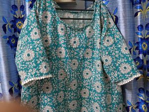 Elegant Green Printed Kurta